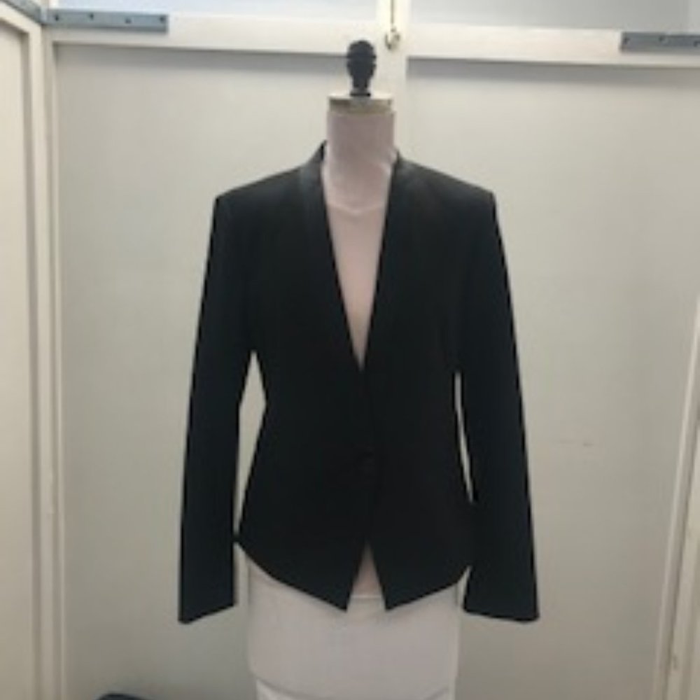 Women's Black Blazer with Satin Lapel Size 12